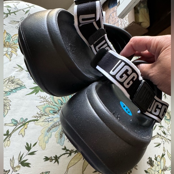 UGG Black Size 10 Sport Yeah Sandals new soft flexible adjustable back strap - Picture 6 of 9